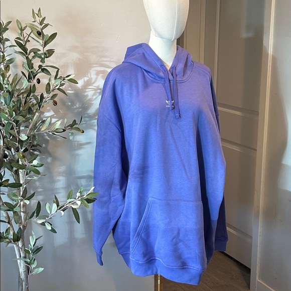 Adidas Essentials Oversized Purple Fleece Hoodie New! - Picture 6 of 12